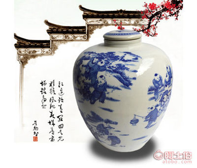 【良宇陶瓷景德鎮(zhèn)廠家直銷陶瓷50斤裝青花百子圖無(wú)孔平蓋瓶藝術(shù)陶瓷酒壇】昌江區(qū)良宇陶瓷廠 - 產(chǎn)品庫(kù)